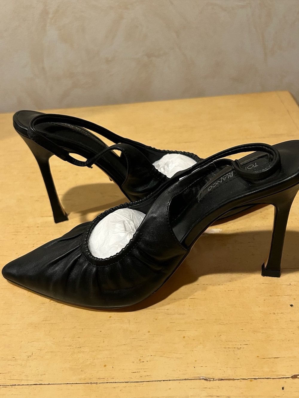 Tony Bianco Australia black nappa leather slingback heel in size 7.5